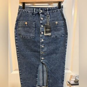 Jean button up skirt